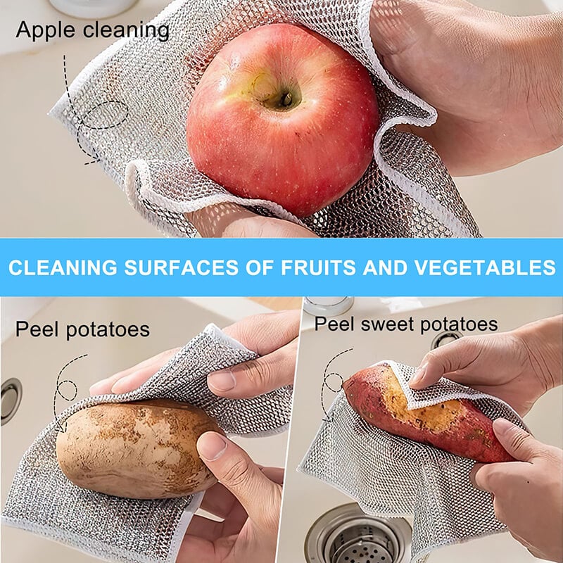 Stainless Steel Scrubbing Pads - Non-Scratch Wire Mesh Kitchen Scourers for Cookware, Dishes & Tough Cleaning Jobs - 20-Pack | Thomler