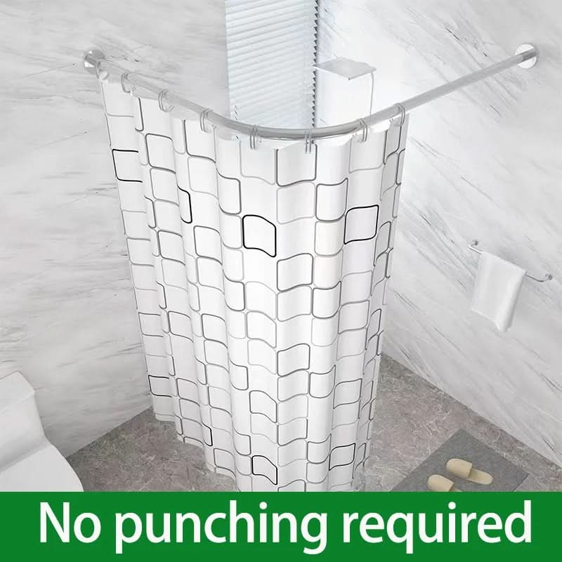 Corner Shower Rod Extendable No-Drill Stainless Steel L-Shape for Bathroom Wet Room | Thomler