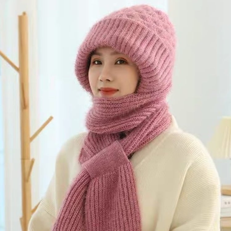 Thermal Hooded Scarf with Built-In Face Mask and Ear Coverage for Winter Outdoor Activities | Thomler