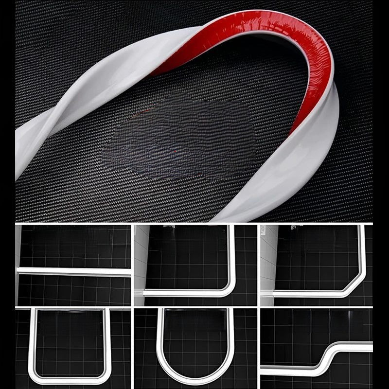 Flexible Rubber Water Dam Strip for Shower, Sink & Countertop – Self-Adhesive Threshold Barrier | Thomler