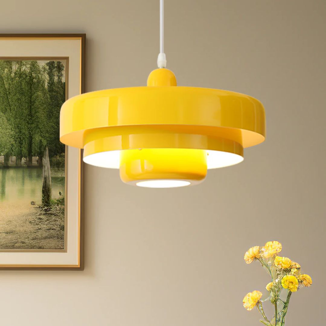 Pendant Light Laminated Metal Ø35.0 cm Adjustable Orange Dining Room Living Room Hanging Ceiling Lamp | Thomler
