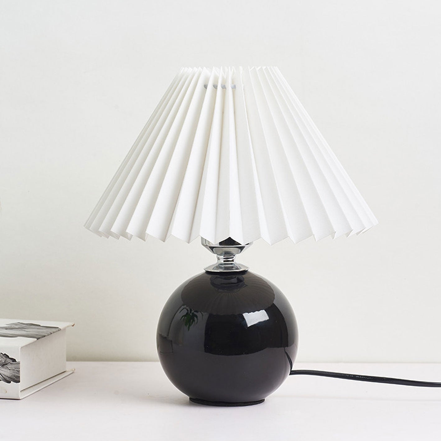 Table Lamp Ceramic 11 in x 9.5 in Modern Bedside Living Room Study LED E26 Fabric Shade | Thomler