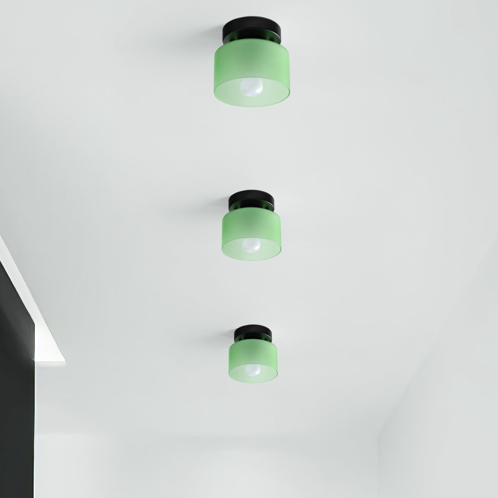 Ceiling Lamp Glass E27 E26 Amber Kitchen Hallway Living Room Retro Flush Mount Lighting | Thomler