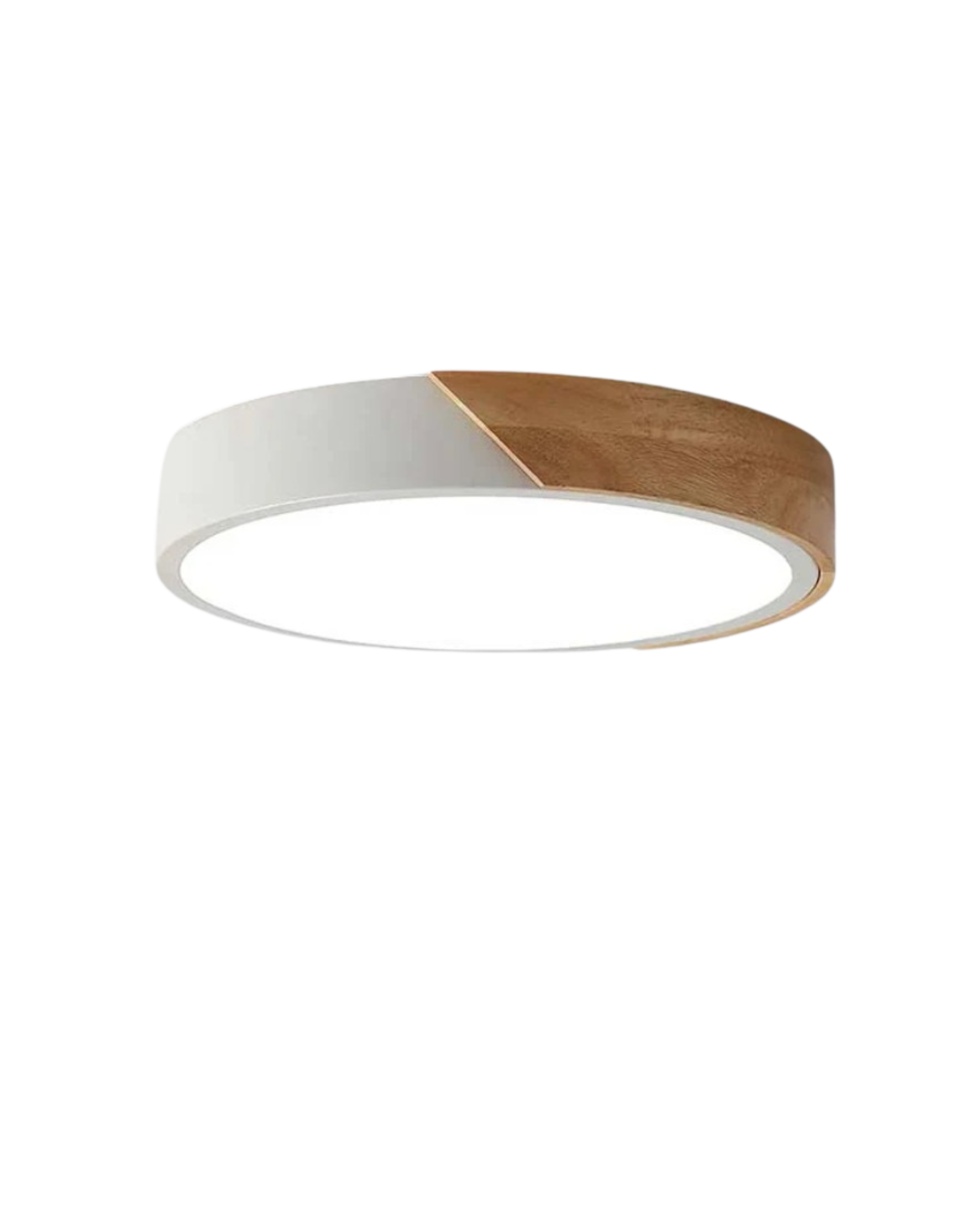 Moderne ronde plafondlamp met houtaccent en LED verlichting – minimalistische designlamp in 23 30 40 50 en 60 cm | Sansoti