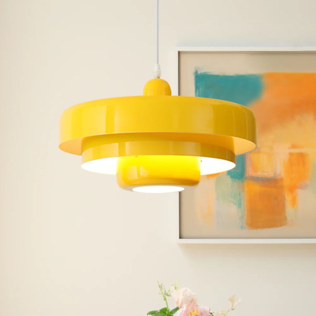 Pendant Light Laminated Metal Ø35.0 cm Adjustable Orange Dining Room Living Room Hanging Ceiling Lamp | Thomler