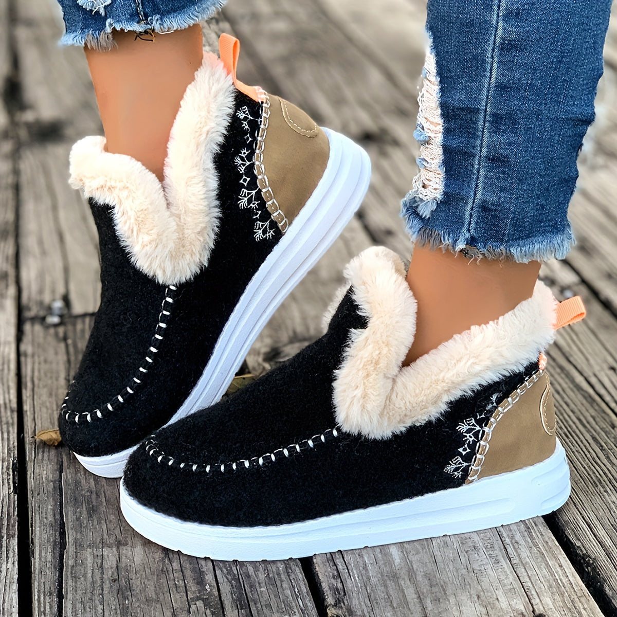 Women's Plush-Lined Slippers – Non-Slip Indoor House Shoes with Cozy Fleece for Winter Warmth & Everyday Comfort at Home | Thomler