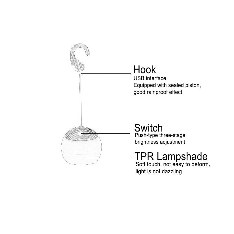 Rechargeable LED Outdoor Lantern with Hook – Portable Hanging Light for Patio, Tent & Garden, 12-Hour Runtime | Thomler