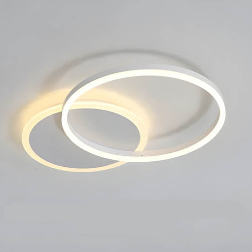 Ceiling Light Aluminium LED 98.0 cm Black Living Room Ring Flush Mount Modern Bedroom Lighting Fixture | Thomler