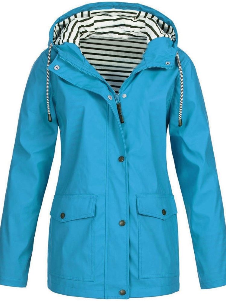Women's Hooded Long Raincoat – Windproof All-Weather Jacket for Work, Travel & Everyday | Thomler