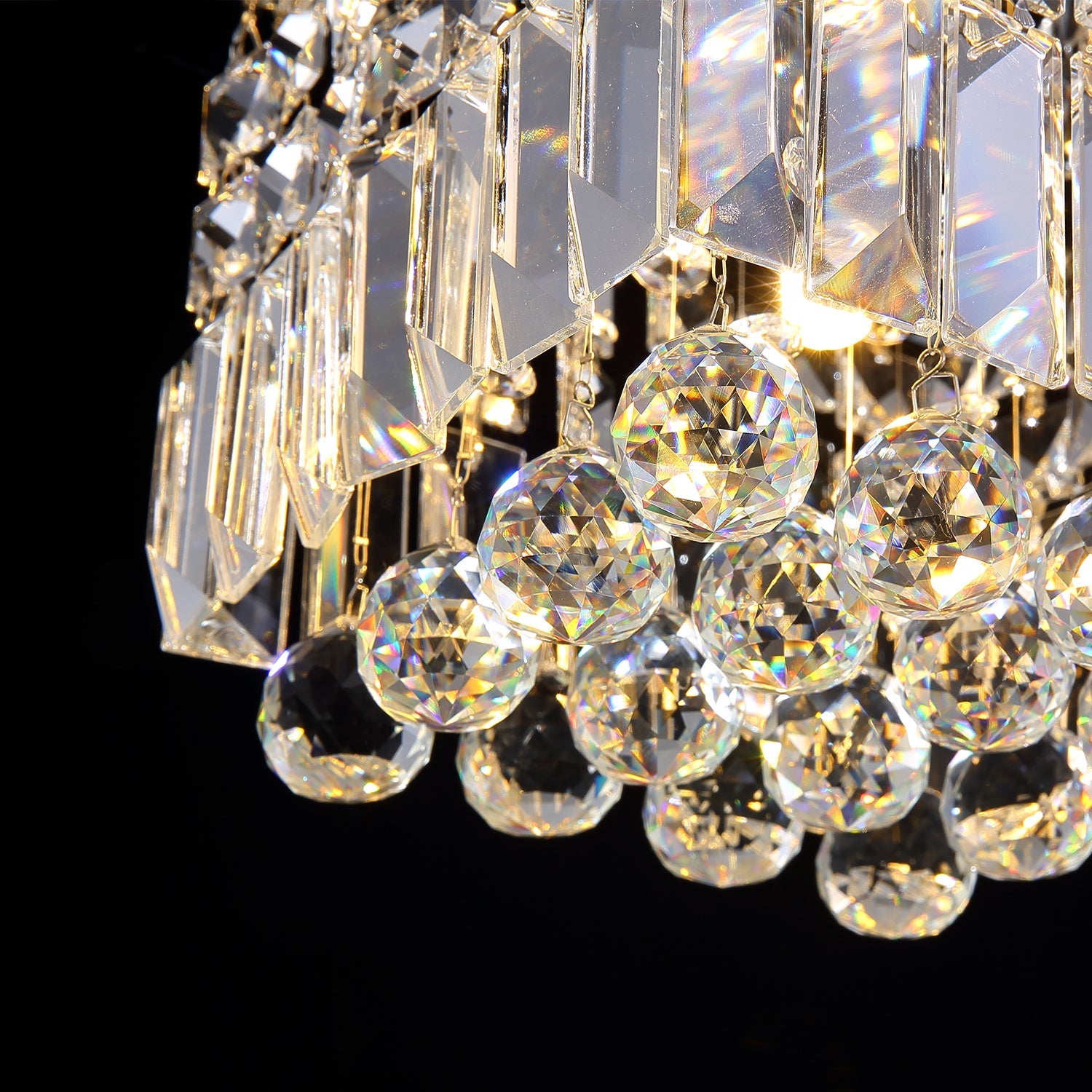 Compact Crystal Ceiling Light Chrome Finish Flush Mount Square Design for Hallway Bedroom Kitchen Entry | Thomler