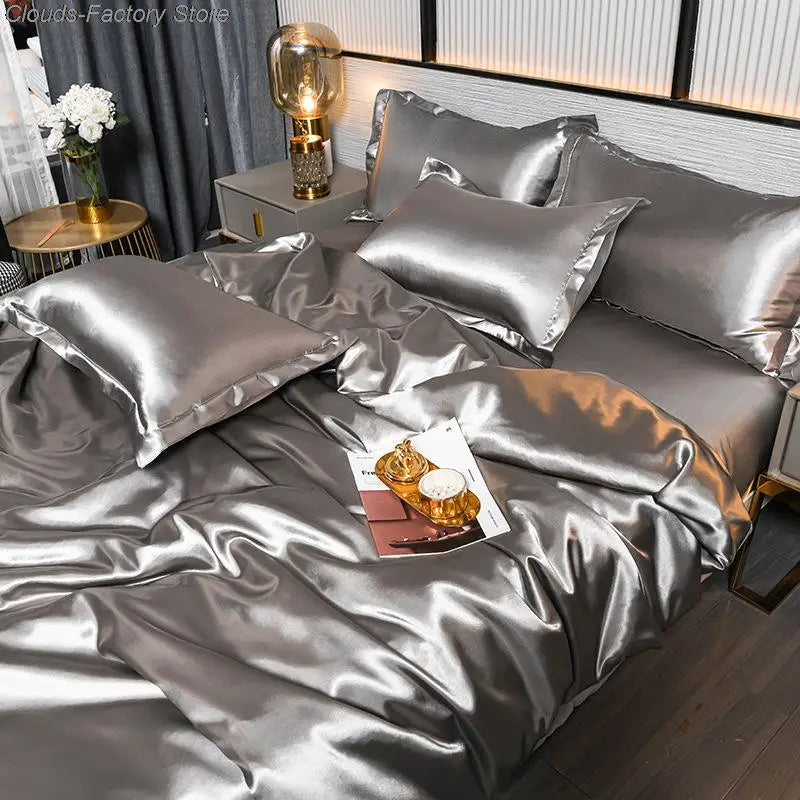 Satin Duvet Cover Set with Pillowcases Smooth Silky Bedding Full Queen King for Bedroom Decor Soft Luxury Comforter Cover Machine Washable | Thomler