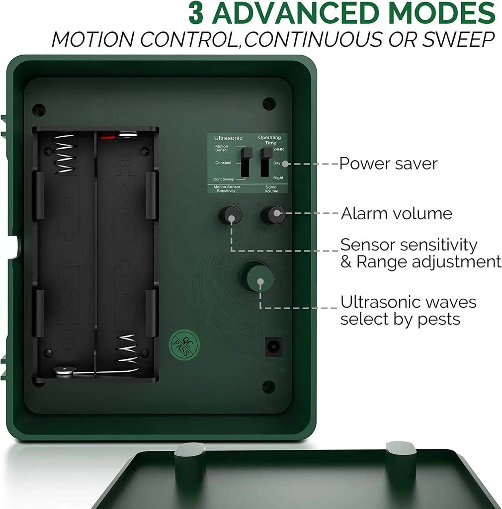 Solar-Powered Ultrasonic Wildlife Deterrent with Motion Sensor for Yards & Gardens – Harmless Pest Control Device | Thomler