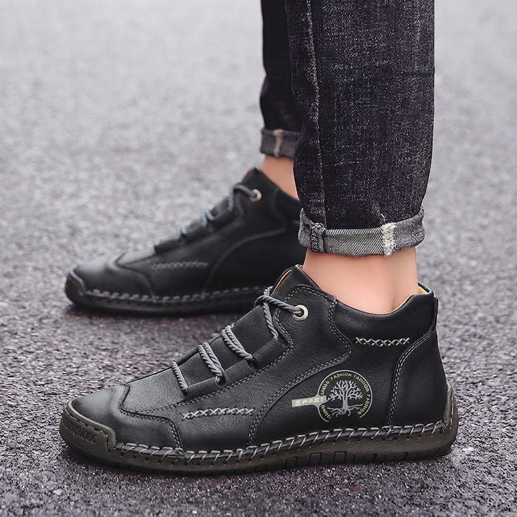 Supportive Leather Boots for Men with Cushioned Arch Support & Slip-Resistant Outsole for Everyday Comfort & Travel | Thomler