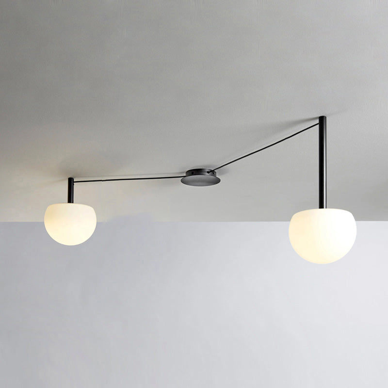 Ceiling Light Frosted Glass 10 in Adjustable Bedroom Living Room Pendant Lamp Modern Decorative Globe Fixture | Thomler