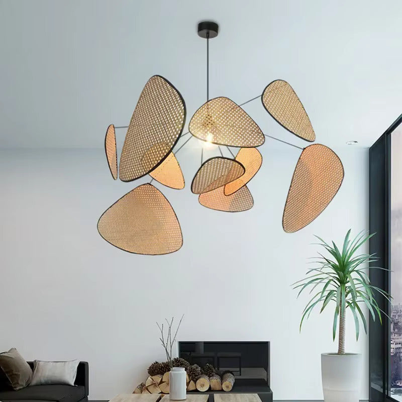 Pendant Light Rattan 120.0 cm Natural Dining Room Living Room Boho Japandi Scandinavian Hanging Ceiling Lamp E27 | Thomler