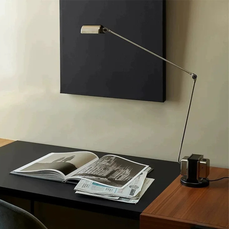 Articulated Metal Task Light with Dual-Segment Arm & Dimming Control | Thomler