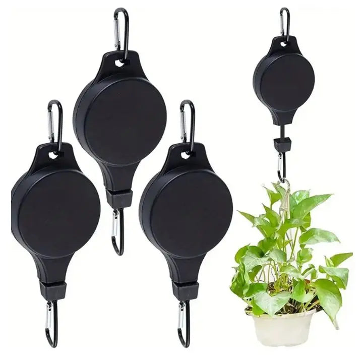 Hanging Plant Pulley System for Indoor & Outdoor Gardens – Adjustable Ceiling Mount Hanger with Steel Cable for Pots & Baskets | Thomler