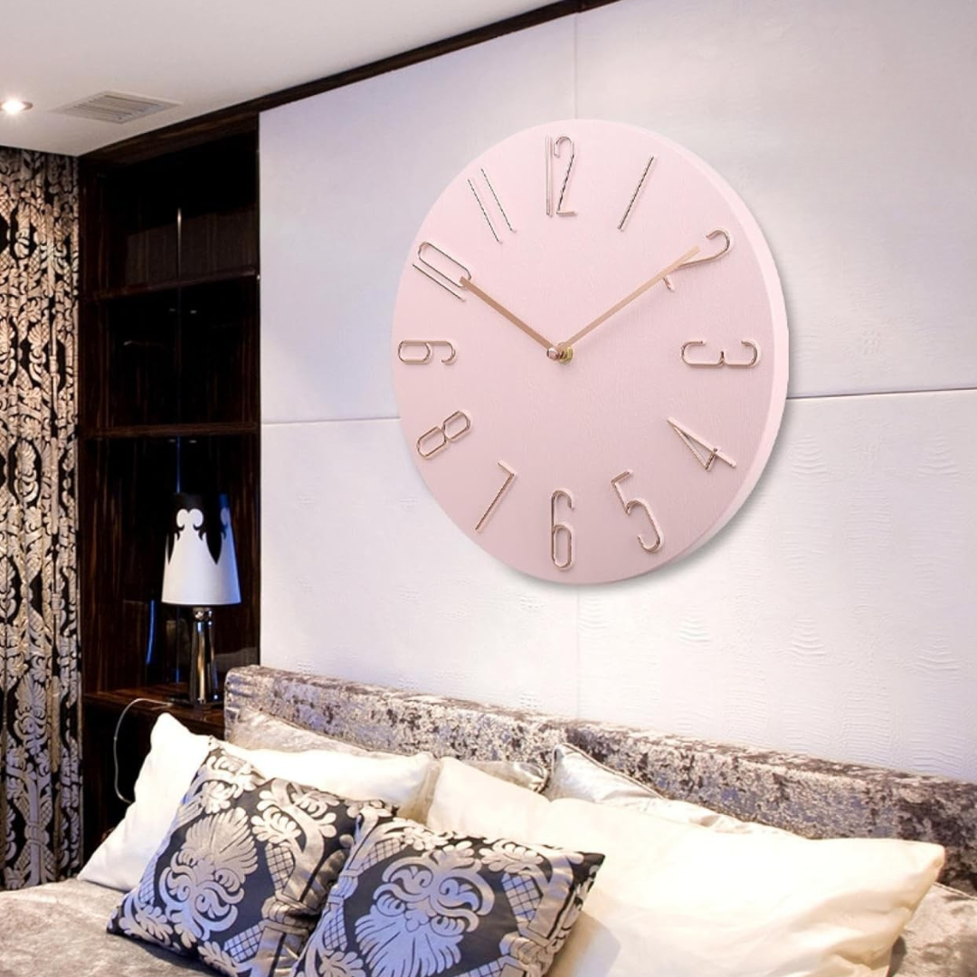 12-Inch Modern Minimalist Wall Clock Silent Quartz Movement ABS Frame Contemporary Round Timepiece for Living Room Bedroom Office Kitchen | Thomler