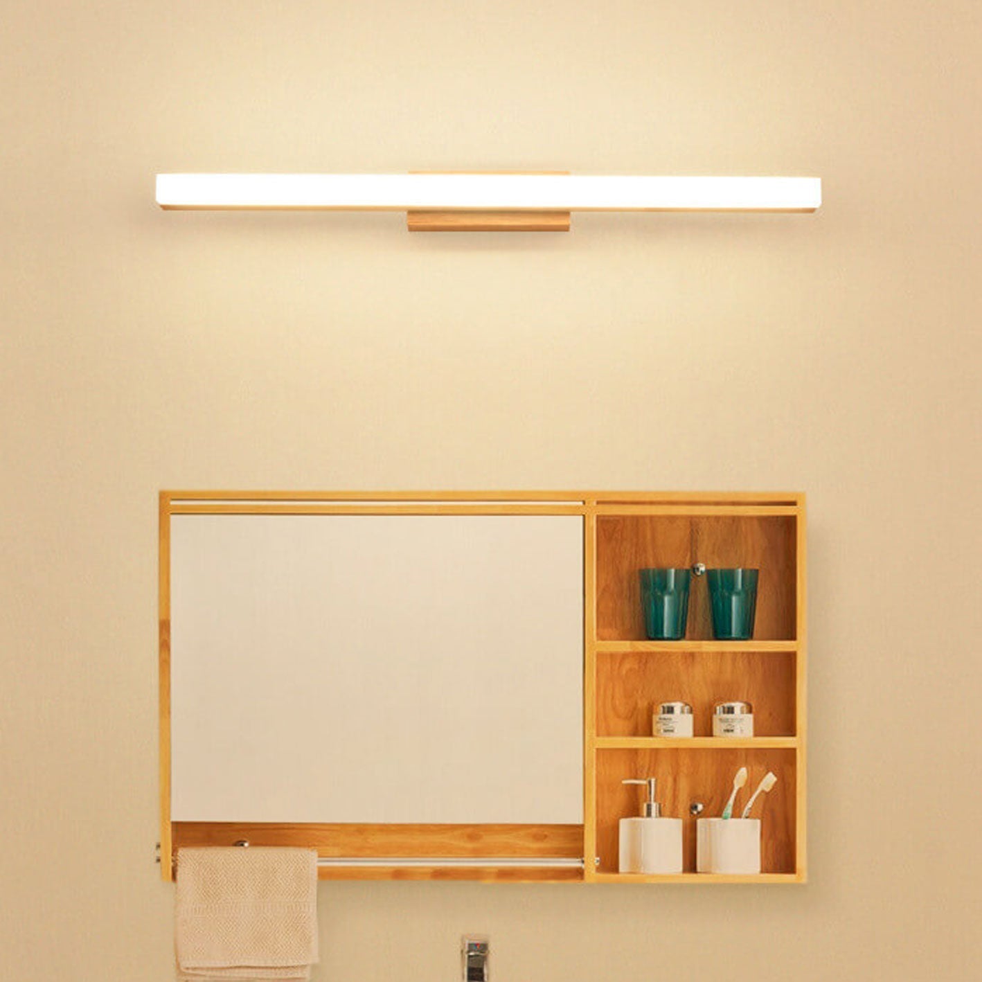 Wall Lamp Wood Acrylic 16W 31.5 in Bathroom Living Room Study Modern LED Lighting Fixture | Thomler