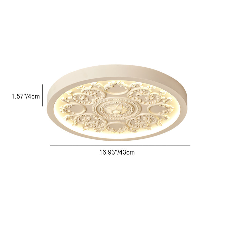 Flush Mount Ceiling Light Iron Acrylic 12.99 in White Living Room Bedroom Minimalist Built-in LED Dimmable Lighting | Thomler