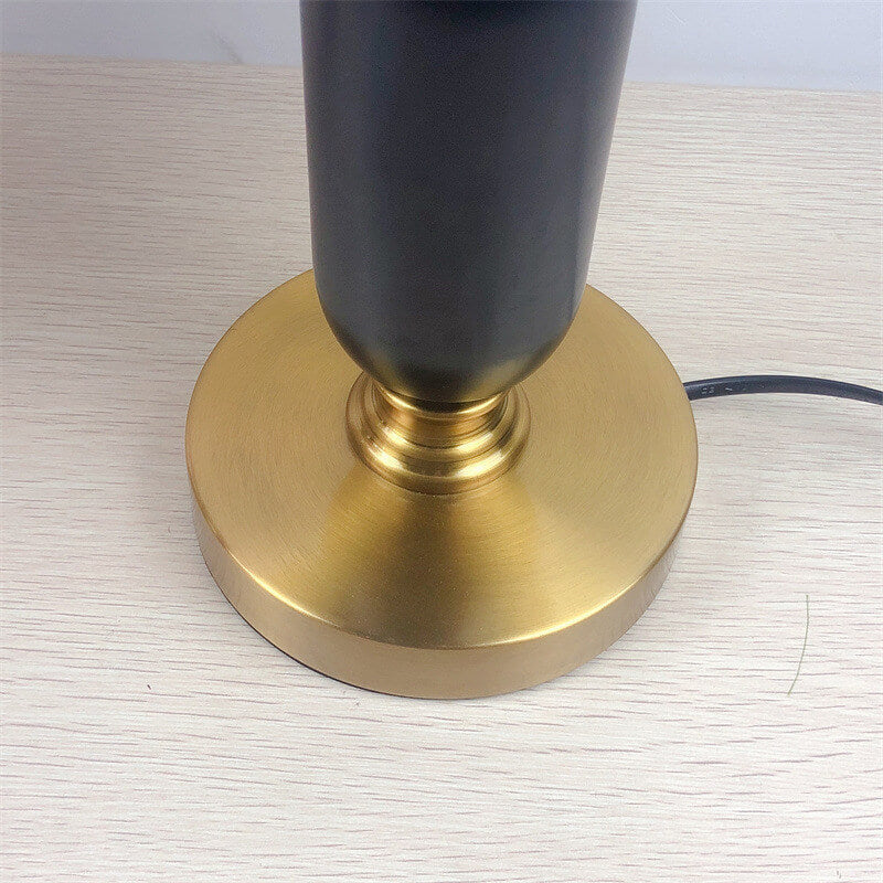 Pleated Bedside Lamp with Metal Base and Fabric Shade for Bedroom, Living Room & Study | E26 Socket | Thomler