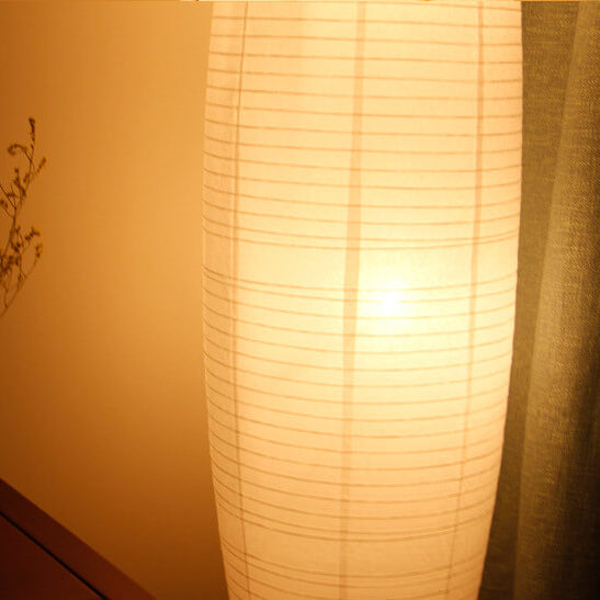 Floor Lamp Paper Shade 53.9 in Two Light White Black Bedroom Living Room Modern Standing Lighting | Thomler