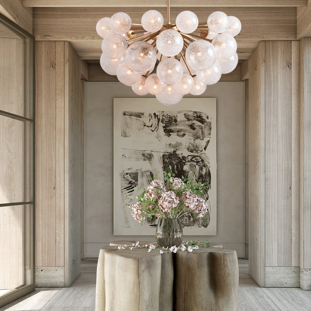 Bubble Glass Globe Chandelier Multi-Light Statement Fixture for Dining Room Living Room Foyer Hanging Ceiling Light Modern Farmhouse | Thomler