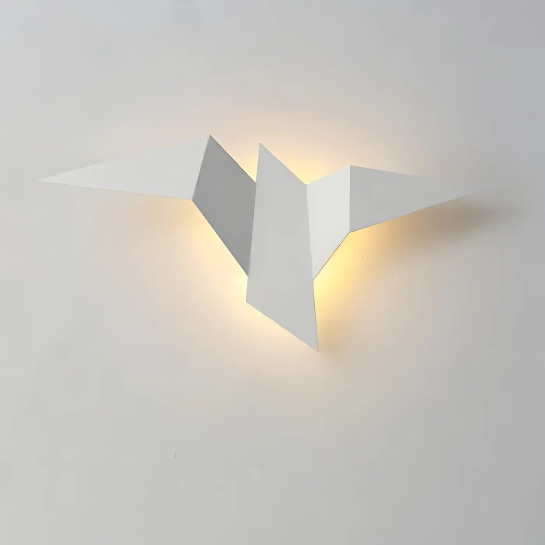Folded Metal Wall Sconce with Geometric Silhouette | Warm White LED Accent Light for Living Room, Bedroom, Hallway | Modern Sculptural | Thomler