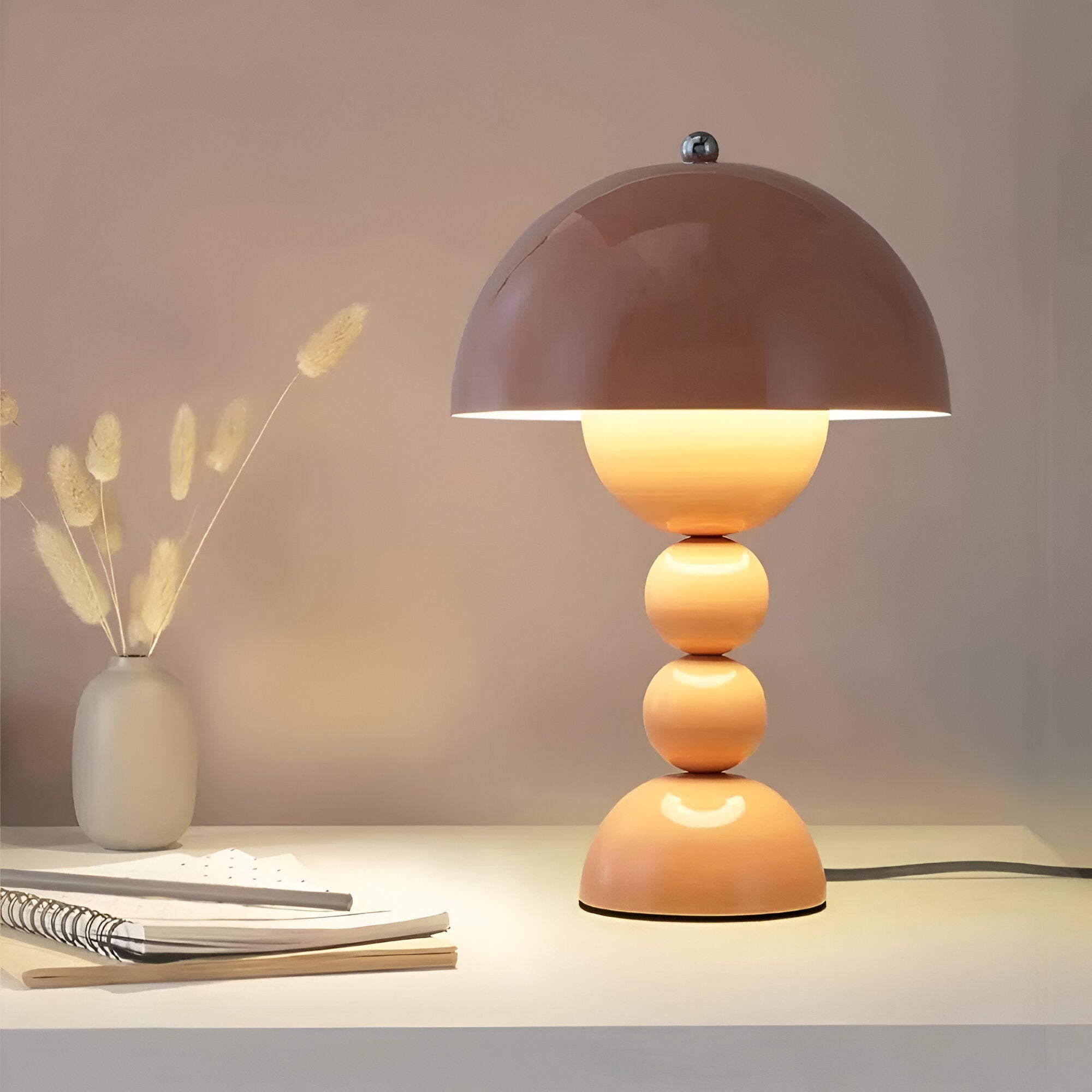Table Lamp Acrylic 11.0 in White USB Rechargeable Bedroom Nightstand Ambient Nordic Minimalist Desk Lighting | Thomler