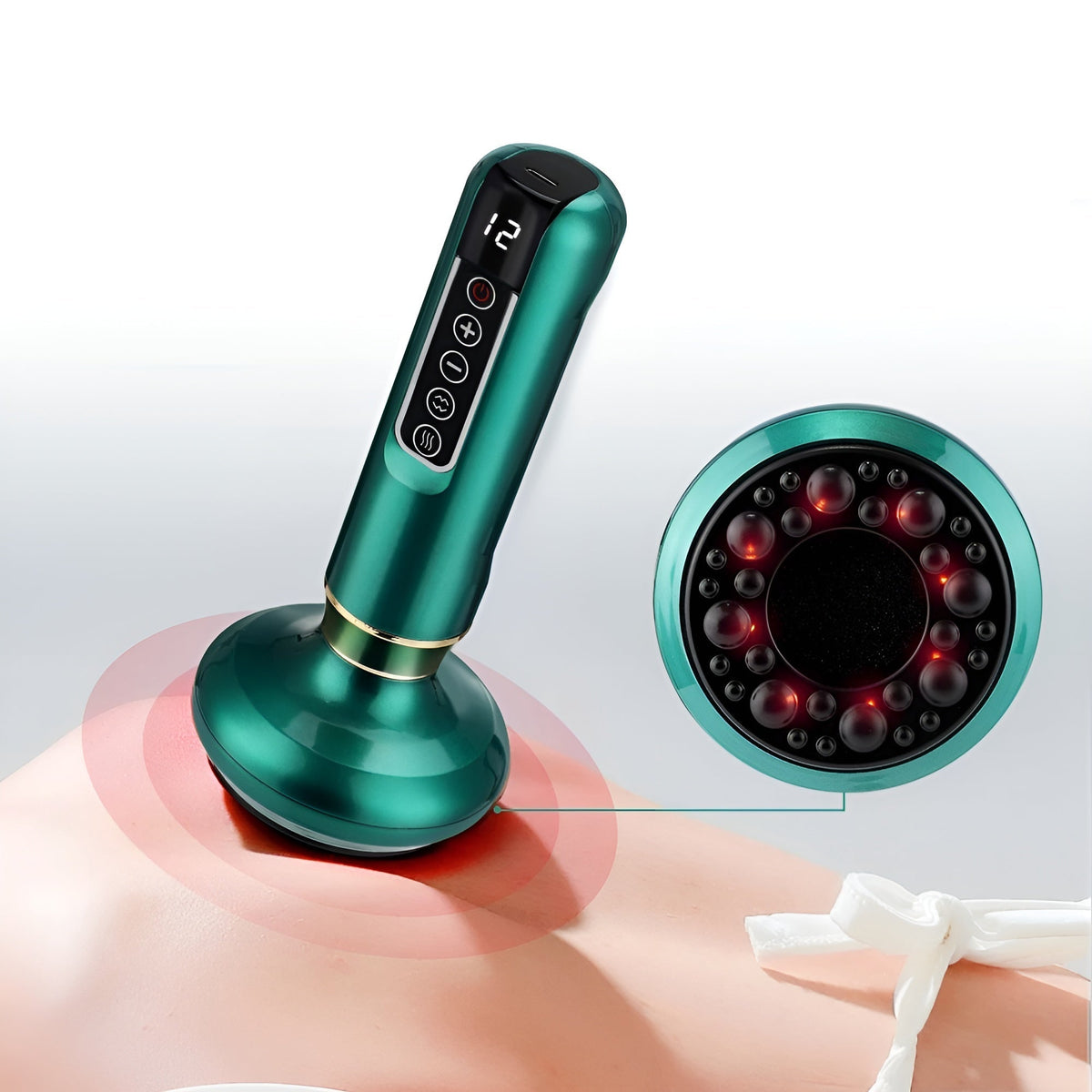 Cordless Handheld Muscle Massager with Suction & Heat Technology for Deep Tissue Relief at Home | Thomler