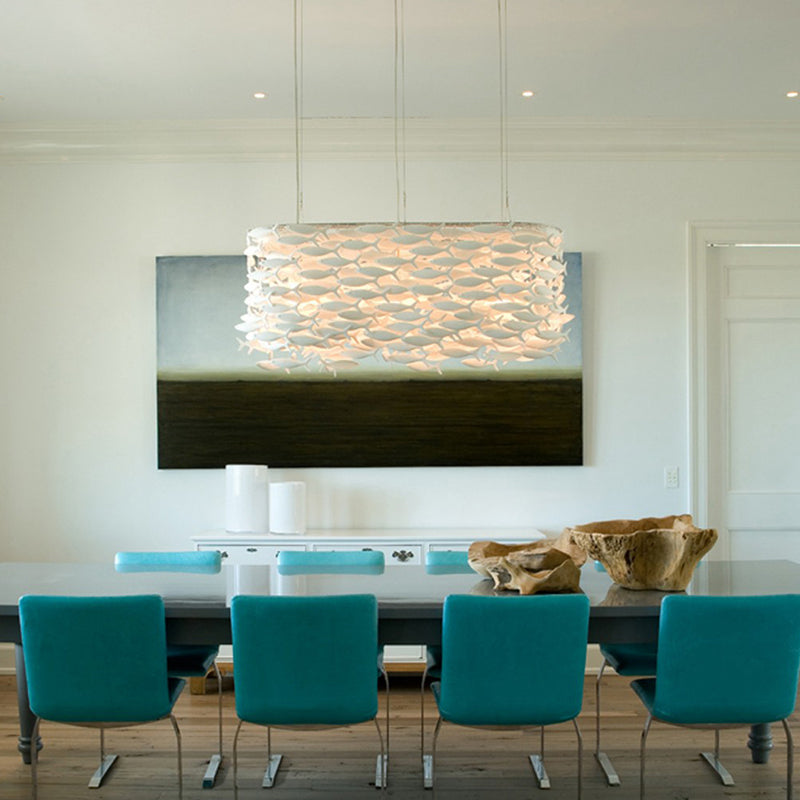 Ceramic Fish Sculpture Chandelier for Dining Room – Modern Coastal Pendant Light Fixture with Adjustable Hanging Height | Thomler