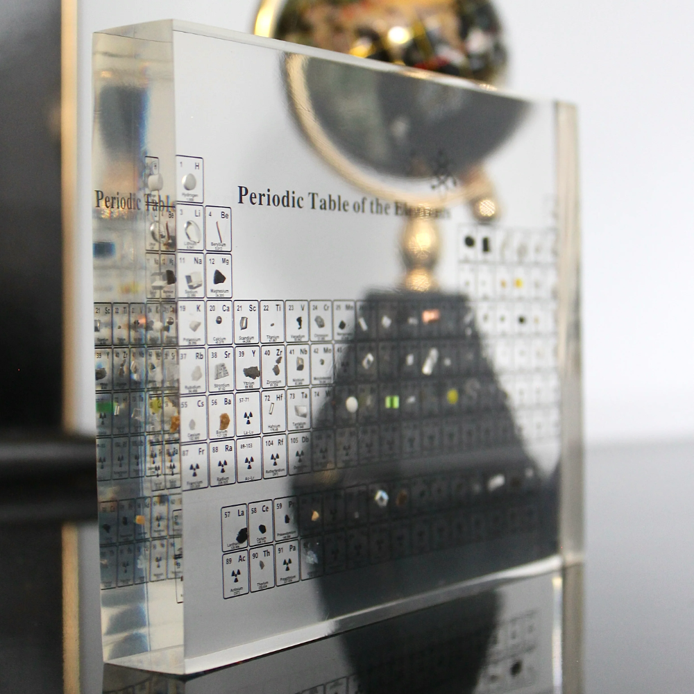 Illuminated Chemistry Display with 83 Authentic Element Specimens | Educational Desk Decor Acrylic Periodic Table Light for Science Lovers | Thomler