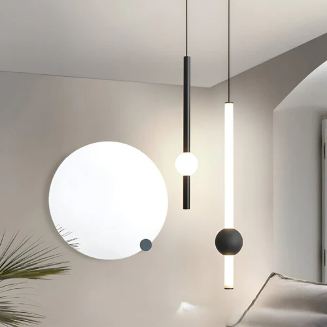 Pendant Light Iron Acrylic 60.0 cm Black Or White Dining Room Minimalist LED Hanging Ceiling Lamp Scandinavian Interior | Thomler