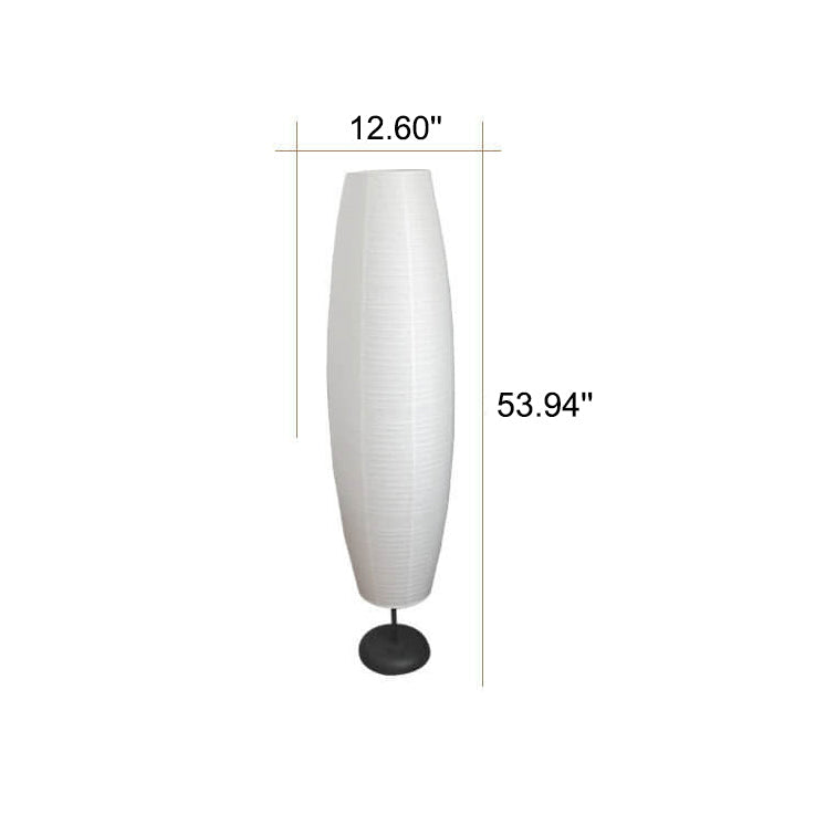 Floor Lamp Paper Shade 53.9 in Two Light White Black Bedroom Living Room Modern Standing Lighting | Thomler