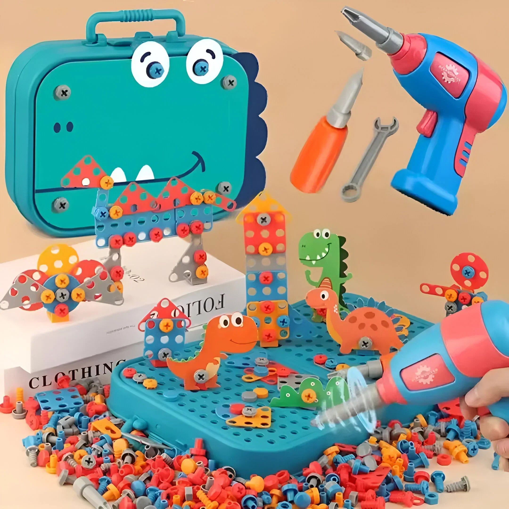 Children's Tool Set Montessori Toy Building Kit Educational Pretend Play Toolbox For Toddlers Fine Motor Skills Development | Thomler