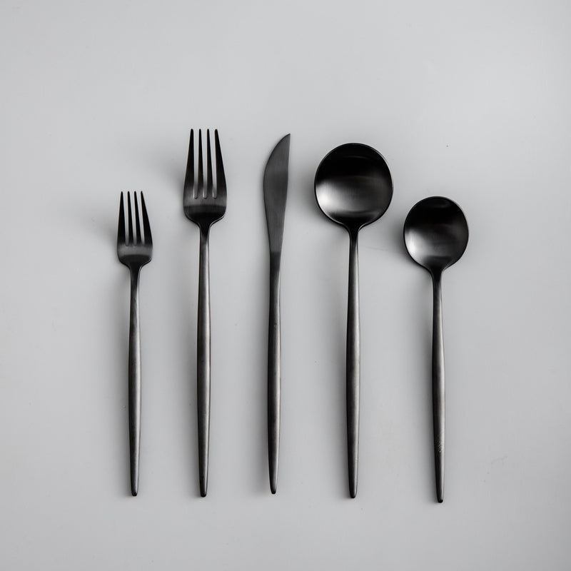 Stainless Steel Flatware Set – Matte Finish 5-Piece Place Settings for Everyday & Formal Dining | Thomler