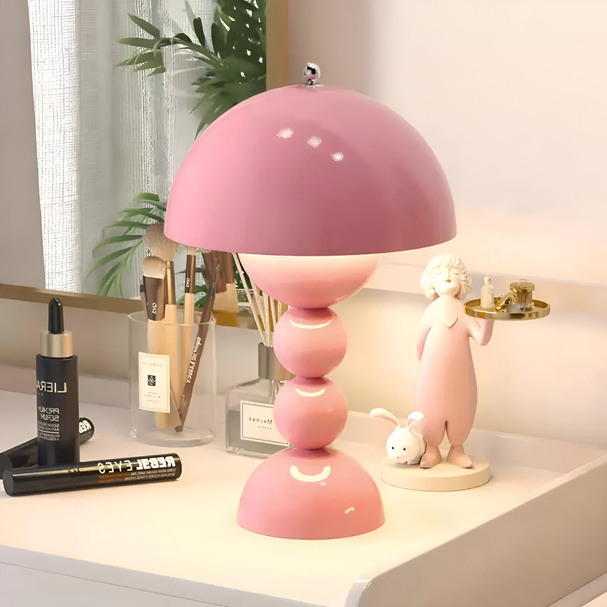 Table Lamp Acrylic 11.0 in White USB Rechargeable Bedroom Nightstand Ambient Nordic Minimalist Desk Lighting | Thomler
