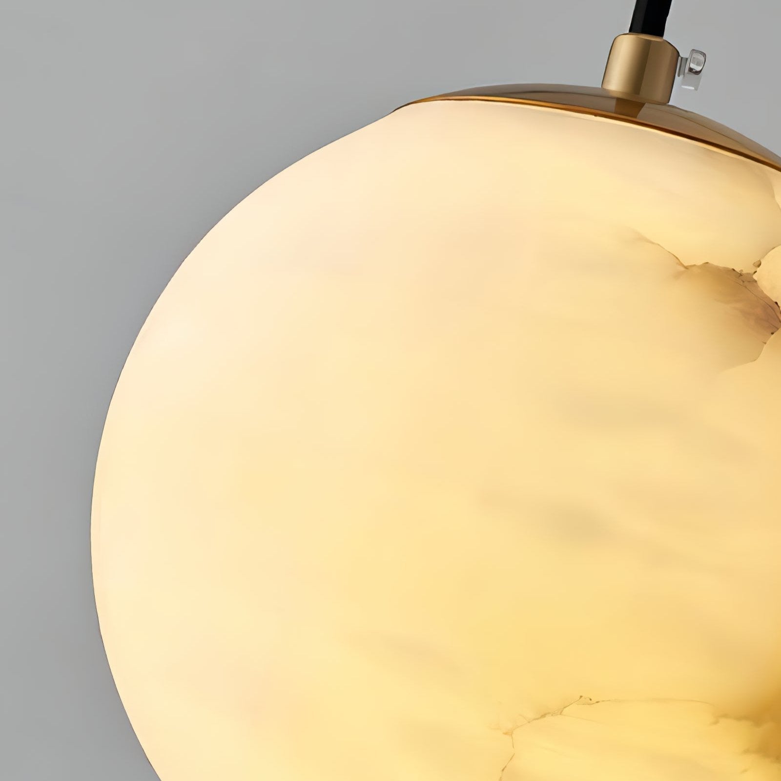 Pendant Light Alabaster Globe 3.9–5.9 in Adjustable Bedroom Dining Hanging Ceiling Lamp Modern Minimalist Stone Fixture | Thomler