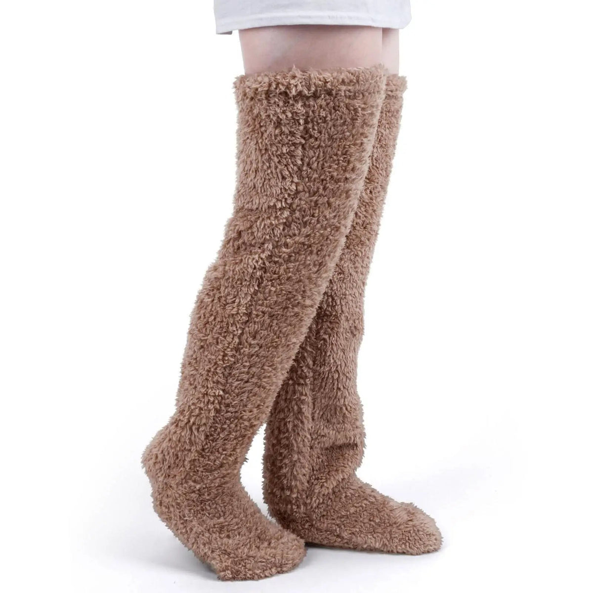 Over-the-Knee Plush Leg Warmers with Open-Sole Design – Soft Polyester Thermal Socks for Women & Teens – Footless Style for Home, Sleep & | Thomler