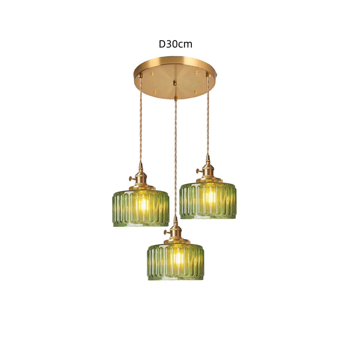 Glass Cylinder Hanging Light Fixture with Height-Adjustable Cord for Dining Room & Kitchen | Thomler