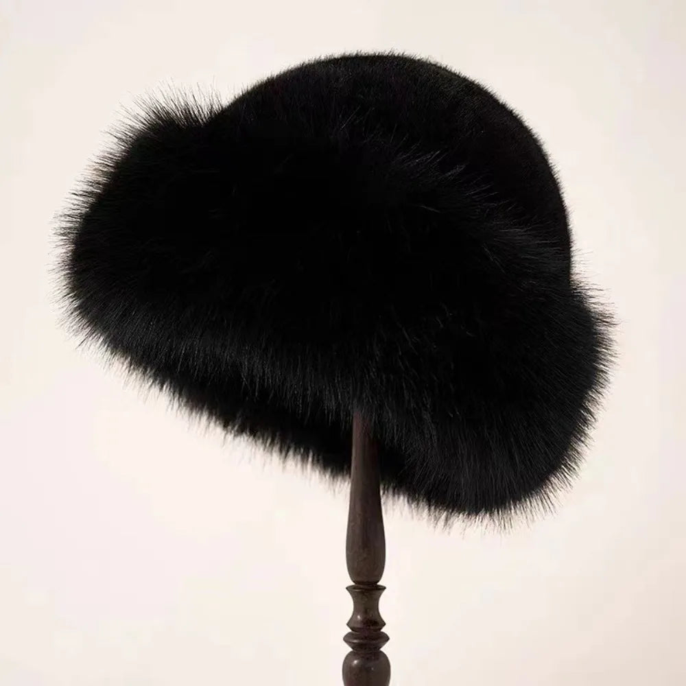 Cozy Faux Fur Cloche Hat for Cold Weather – Soft Fleece Winter Head Topper with Classic Rounded Silhouette | Thomler