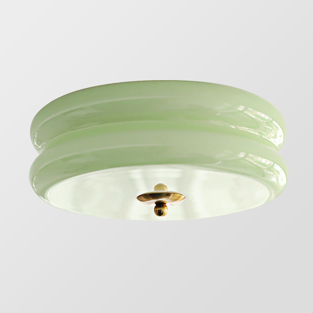 Ceiling Light Glass Metal 13.0 cm Cream Bedroom Living Room Adjustable LED Round Lamp | Thomler