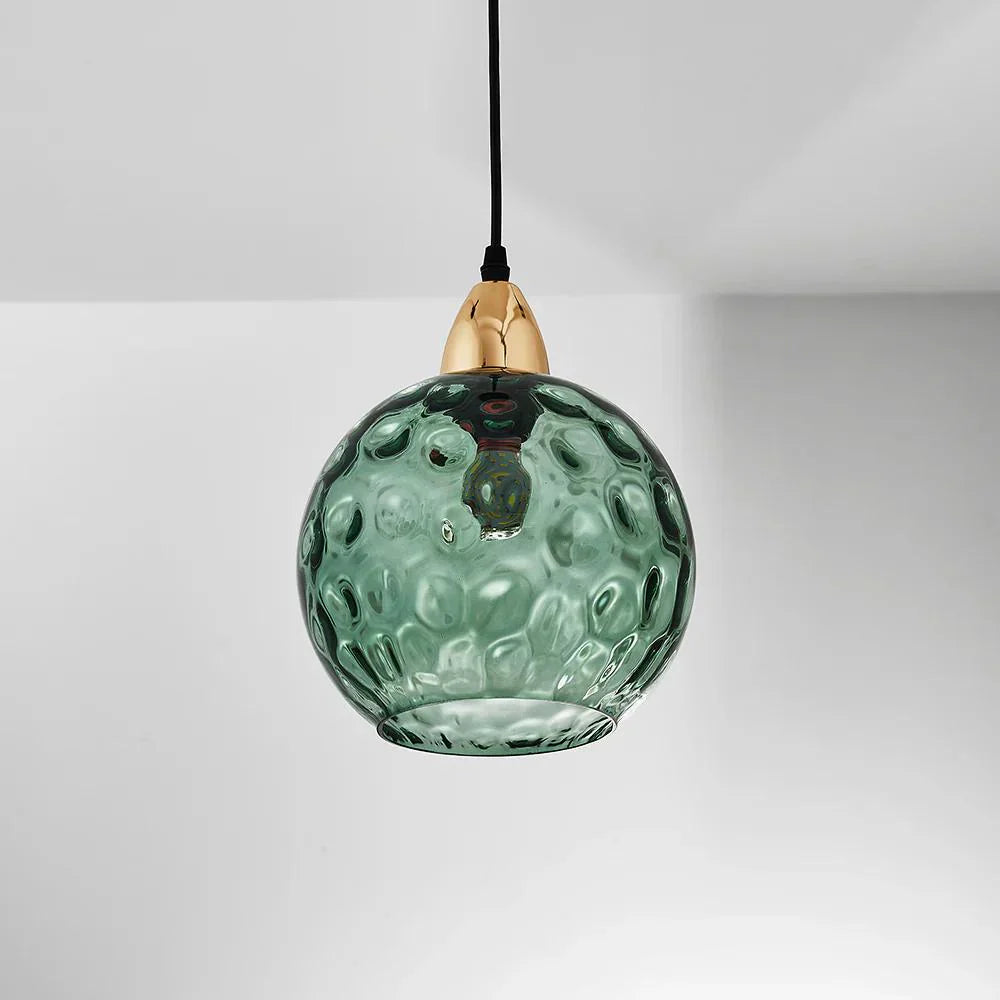 Pendant Light Ripple Glass 7.9 in Sphere Adjustable Dining Room Kitchen Hanging Ceiling Lamp Modern Nordic Minimalist Fixture | Thomler