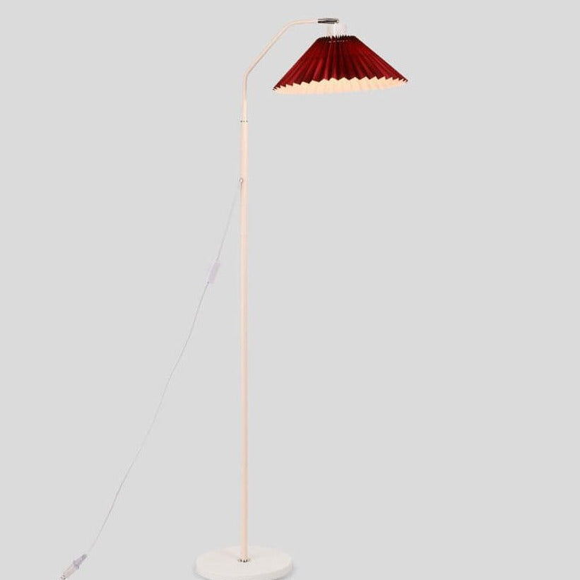 Floor Lamp Fabric Pleated Shade 149.0 cm Black Living Room Bedroom Dimmable Scandinavian Reading Standing Light | Thomler
