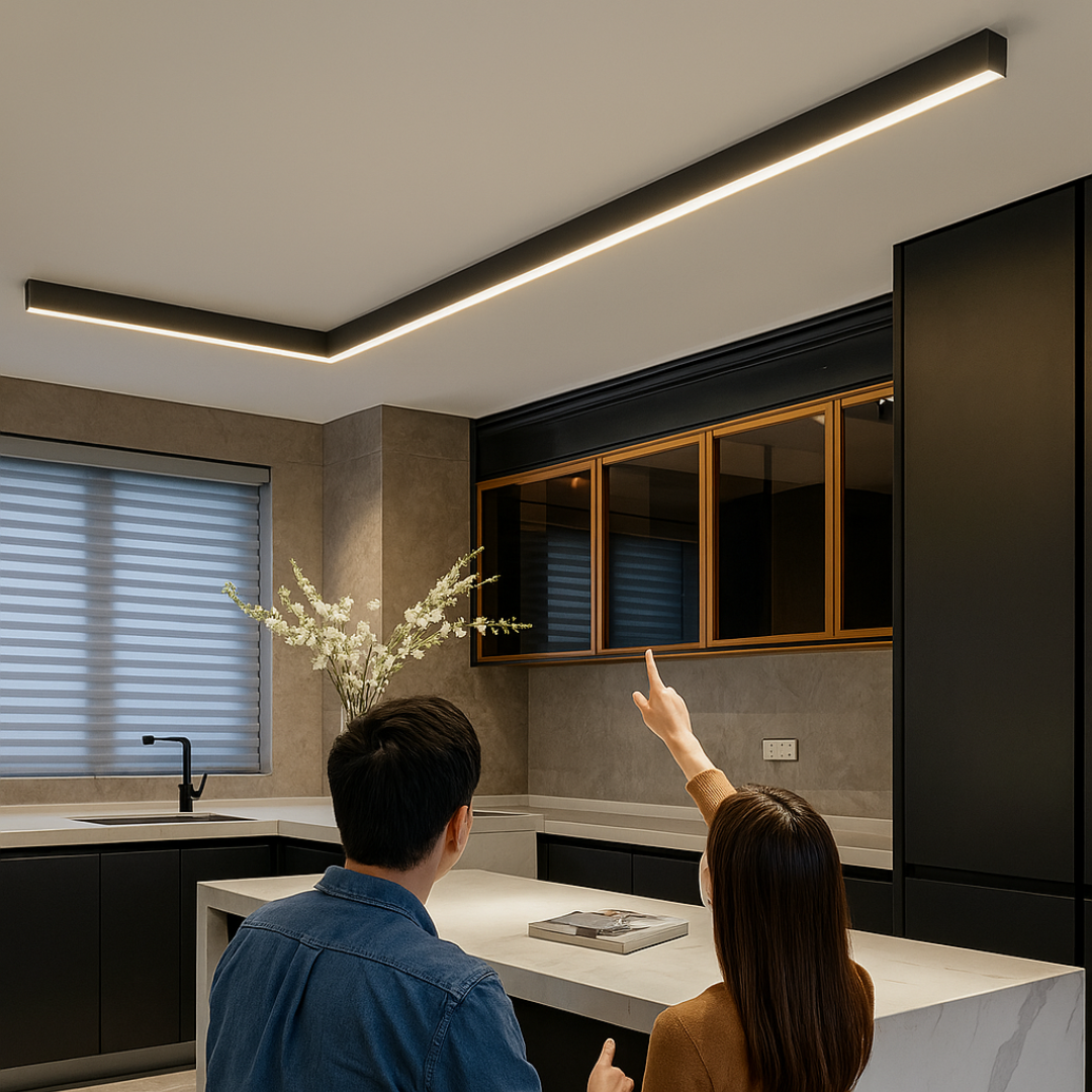 Modern LED Ceiling Light Fixture | Sleek Aluminum Flush Mount Lamp for Living Room, Bedroom & Office | Multiple Sizes & Finishes | Thomler