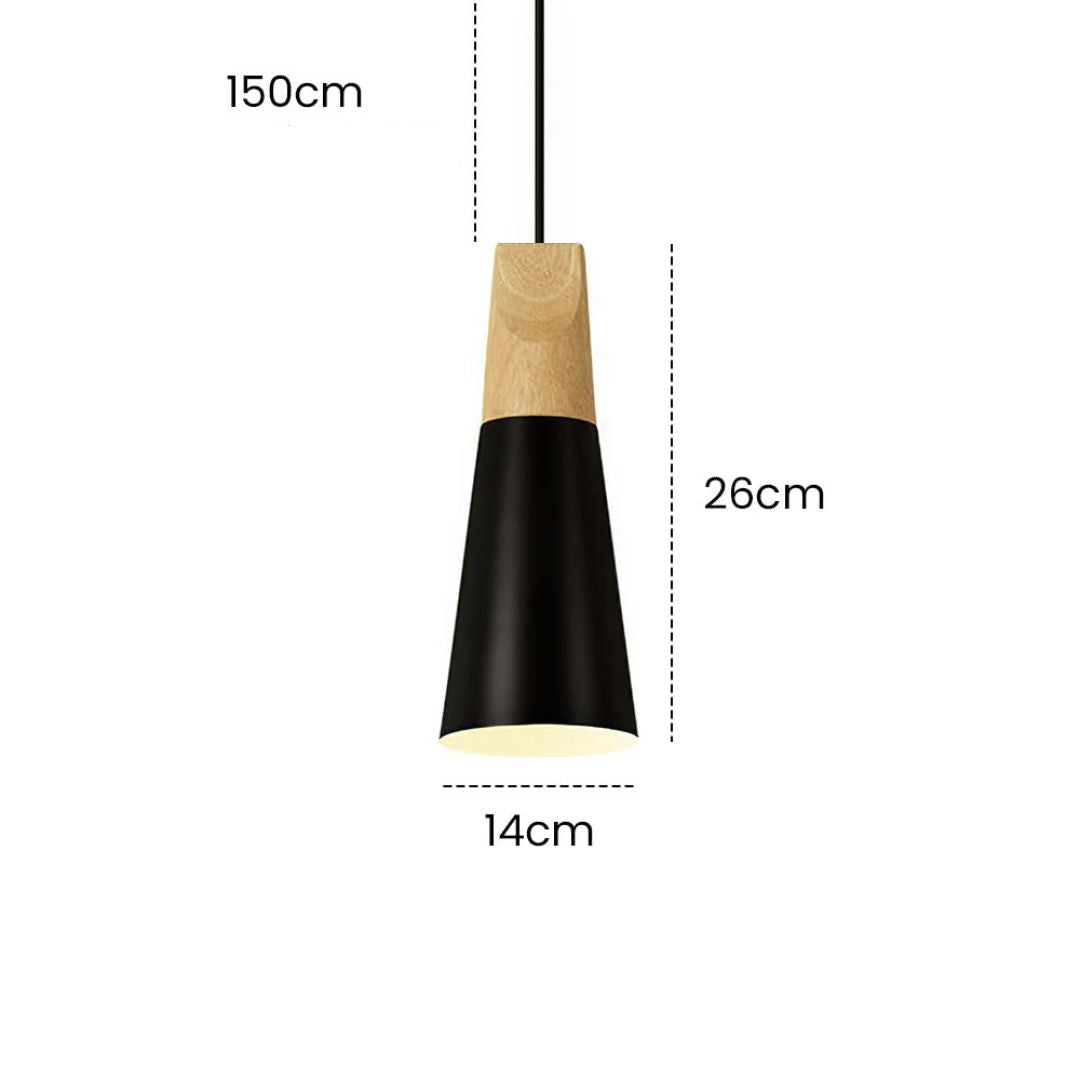 Pendant Light Wood Aluminium E27 Grey Dining Room Kitchen Island Hanging Ceiling Lamp Scandinavian Modern | Thomler