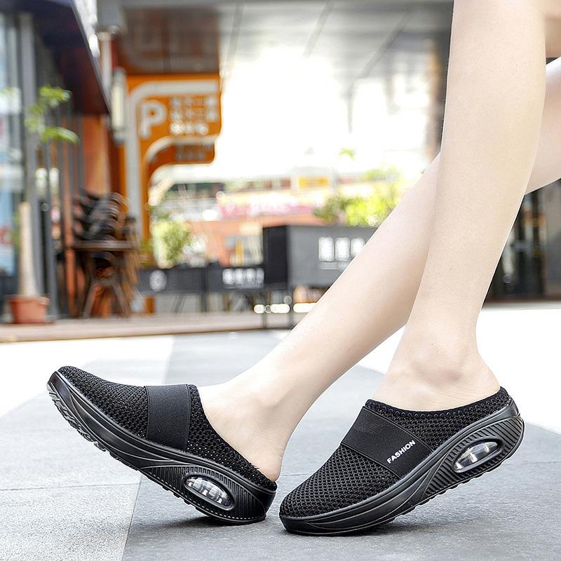 Cushioned Slip-On Sneakers with Arch Support for All-Day Walking Comfort Women's Breathable Mesh Athletic Shoes | Thomler
