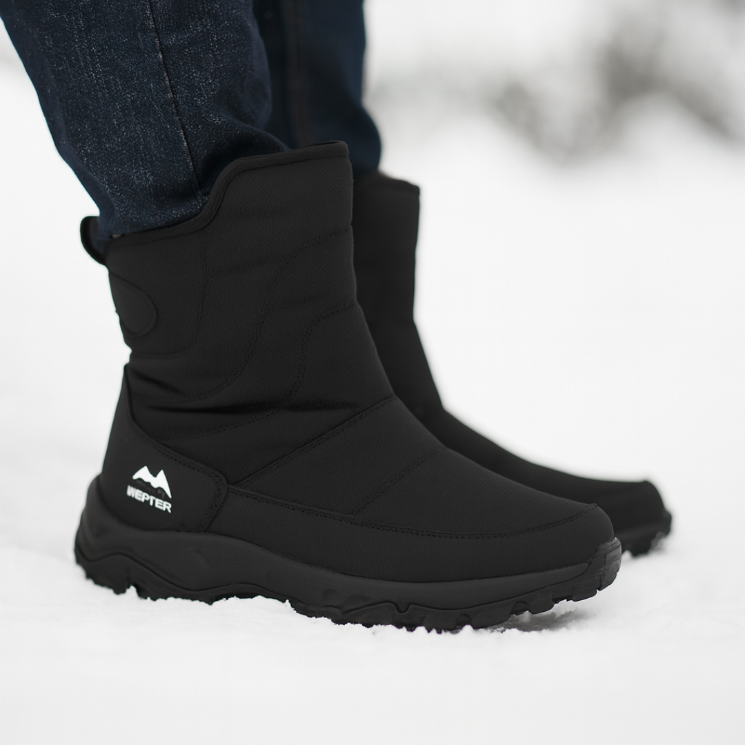 Men's Insulated Winter Boots Waterproof Side Zip Non-Slip Ankle Snow Boots for Cold Weather Hiking Walking Outdoor | Thomler
