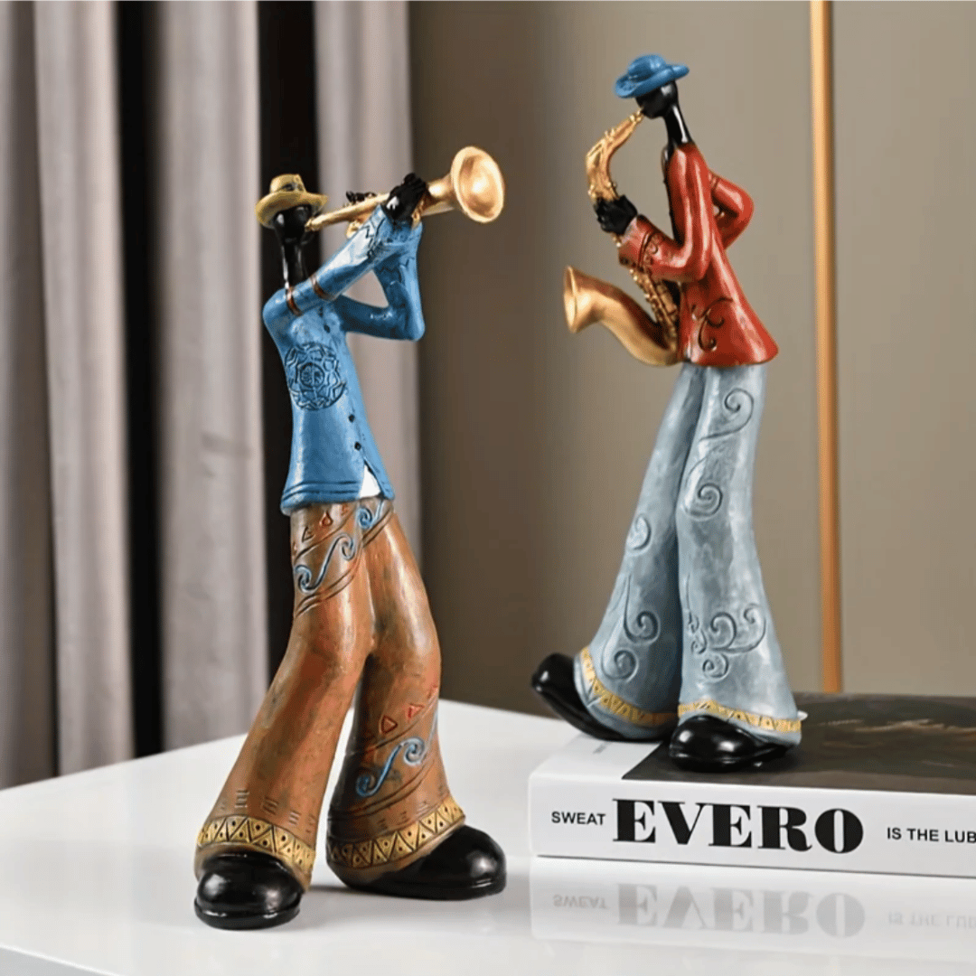 Jazz Musician Resin Sculpture Set – Abstract Band Figurines for Living Room & Shelf Décor | Thomler