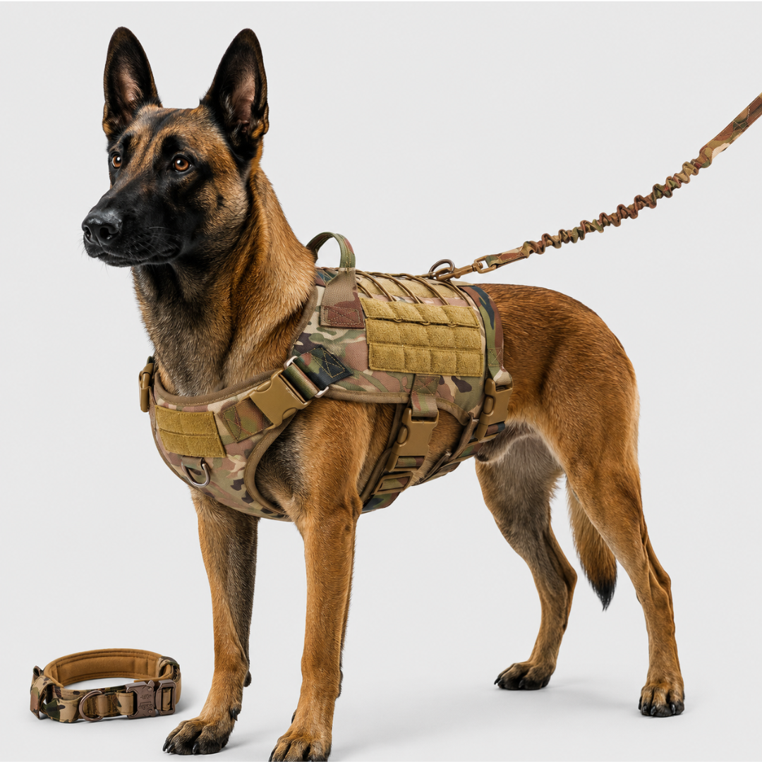 Military-Inspired Full-Body Dog Harness with Adjustable Straps and Reinforced Leash Attachment for Large Breed Training and Walking | Thomler